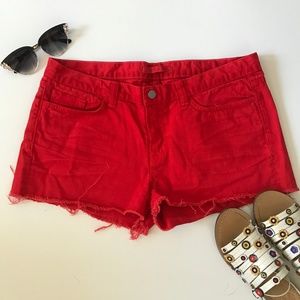 AUTHENTIC J Brand Red Denim Cut Off Shorts